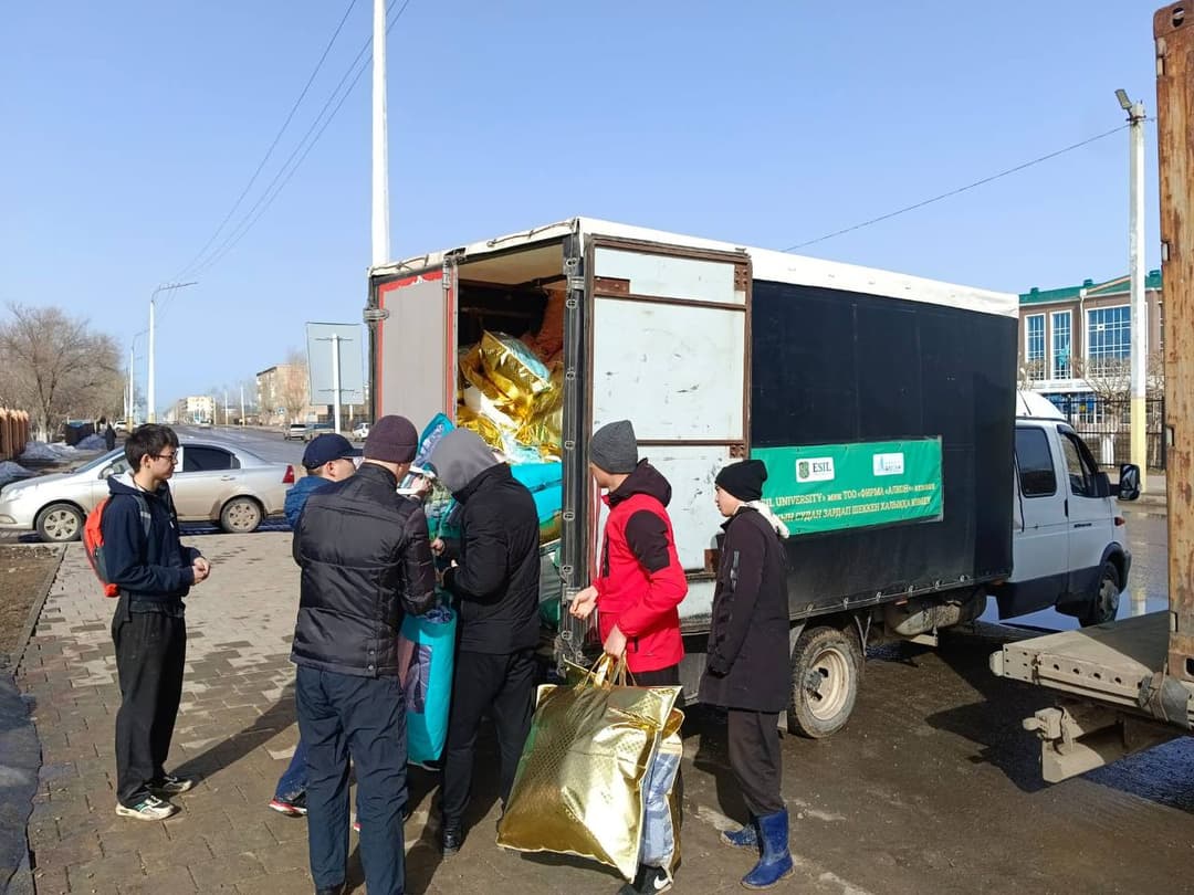 Esil University мен «Алкон Фирмасы» ЖШС Қостанай облысының зардап шеккен аудандарына гуманитарлық көмек жіберді