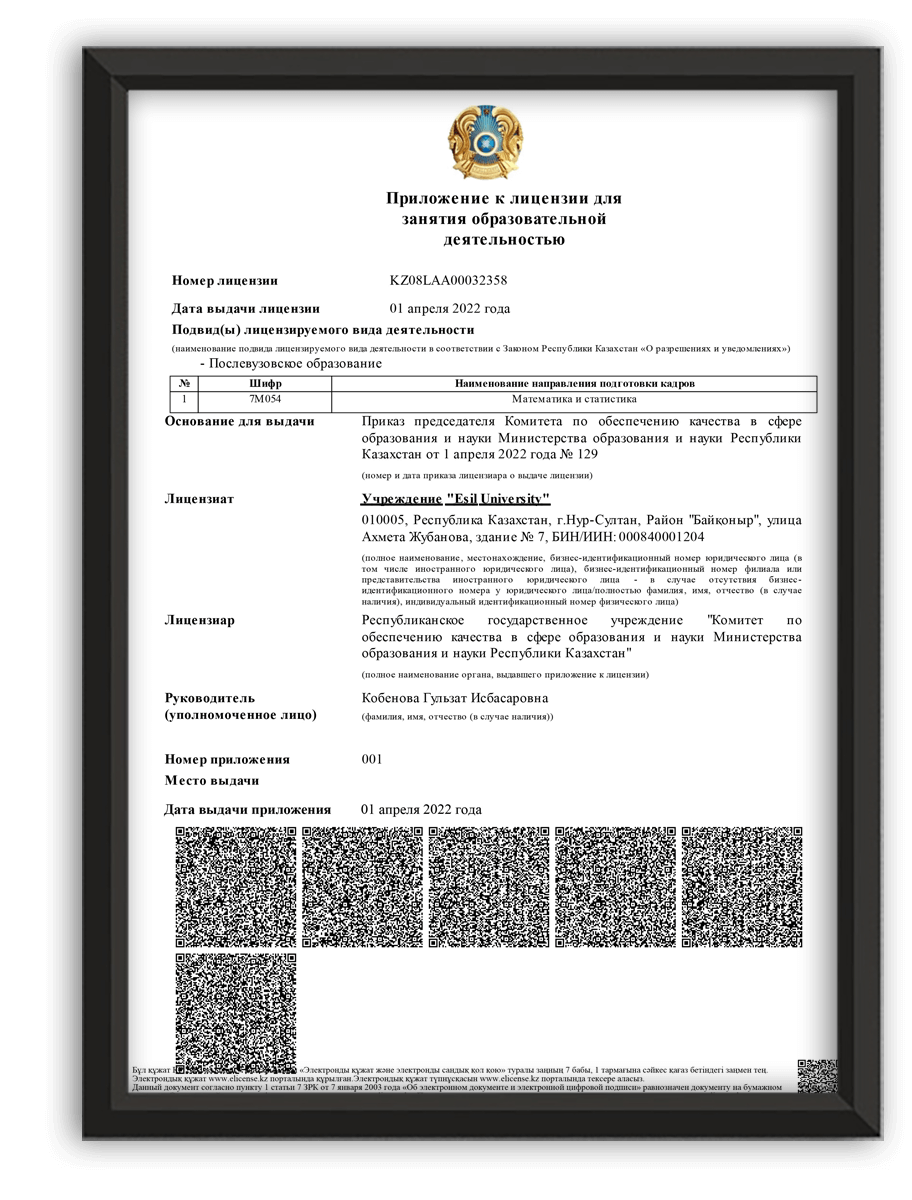 Certificate of the ESIL University International Business School